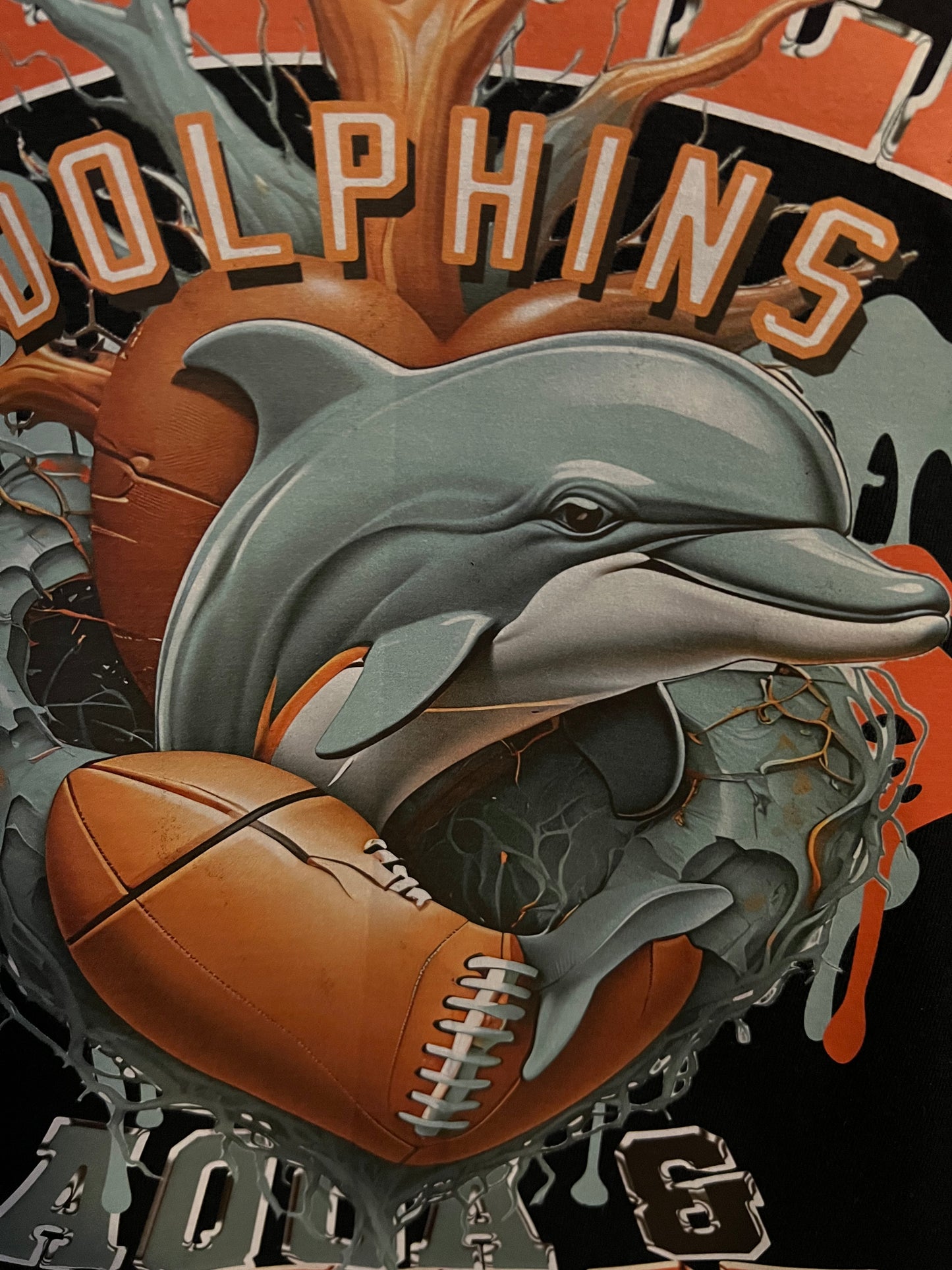 Miami Dolphins Bleeding Heart Tshirt