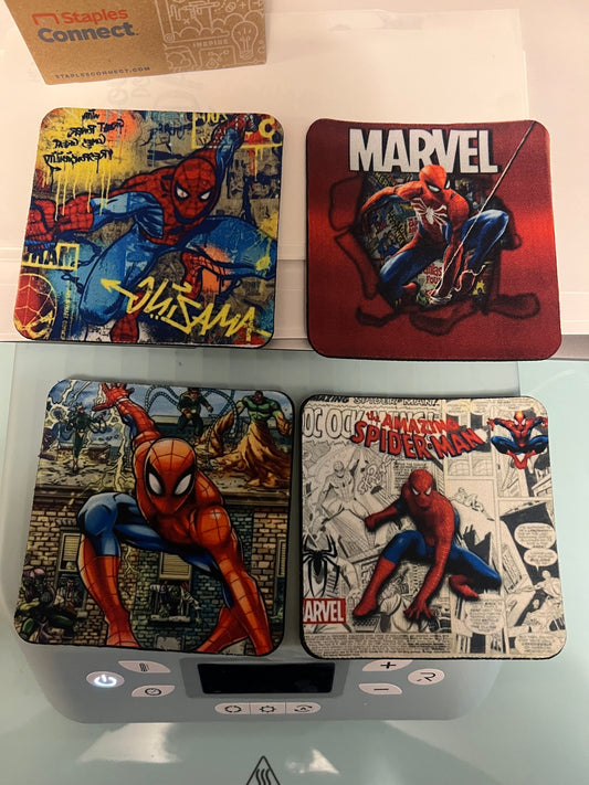 Juego de posavasos de 4 piezas de Spiderman