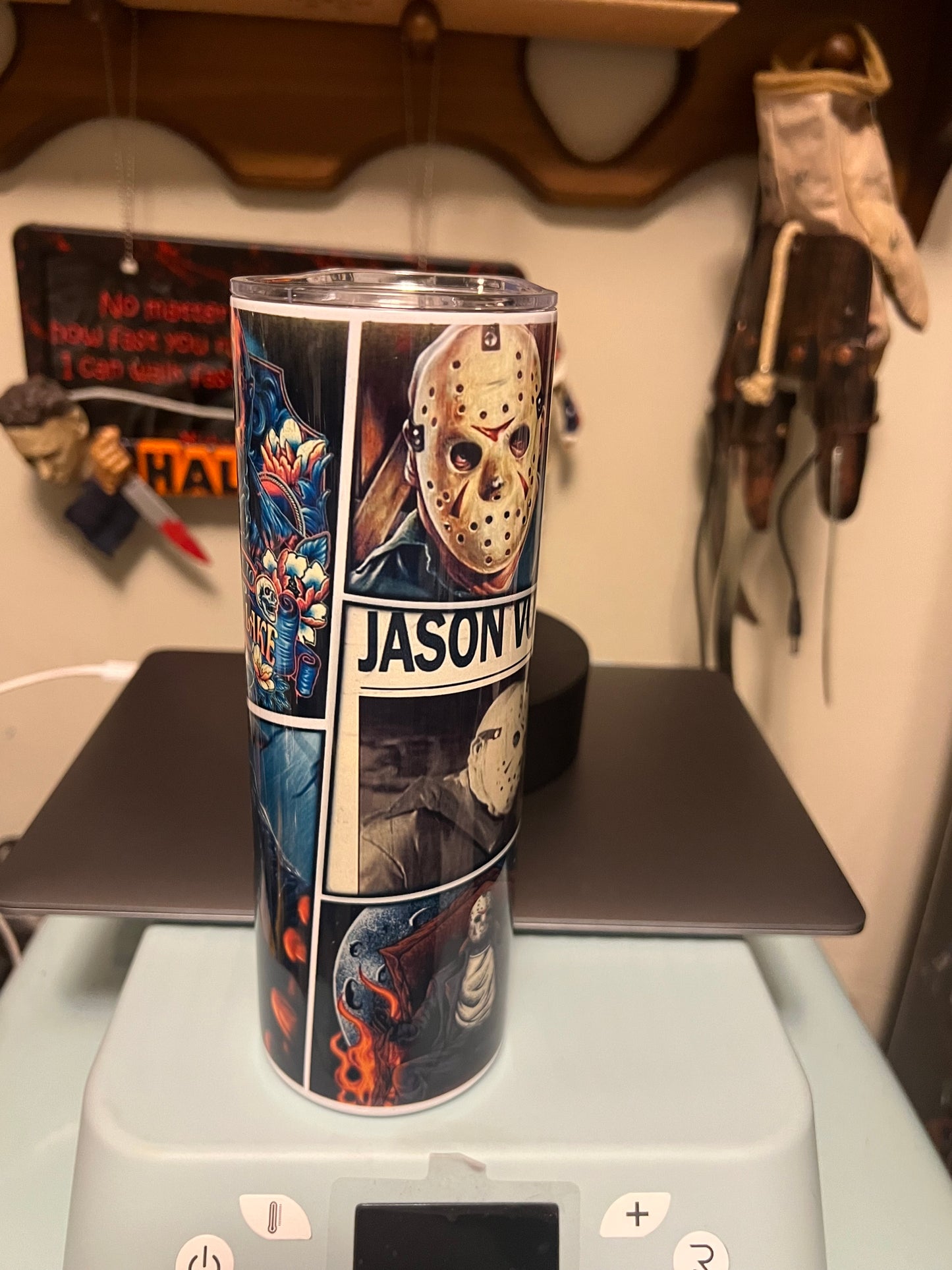 Friday The 13th Faces Of Jason tumbler