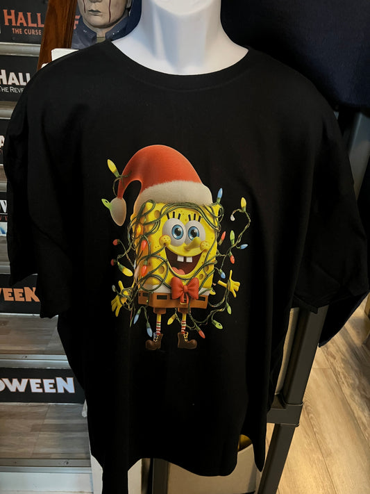 Camiseta con luces navideñas de Bob Esponja