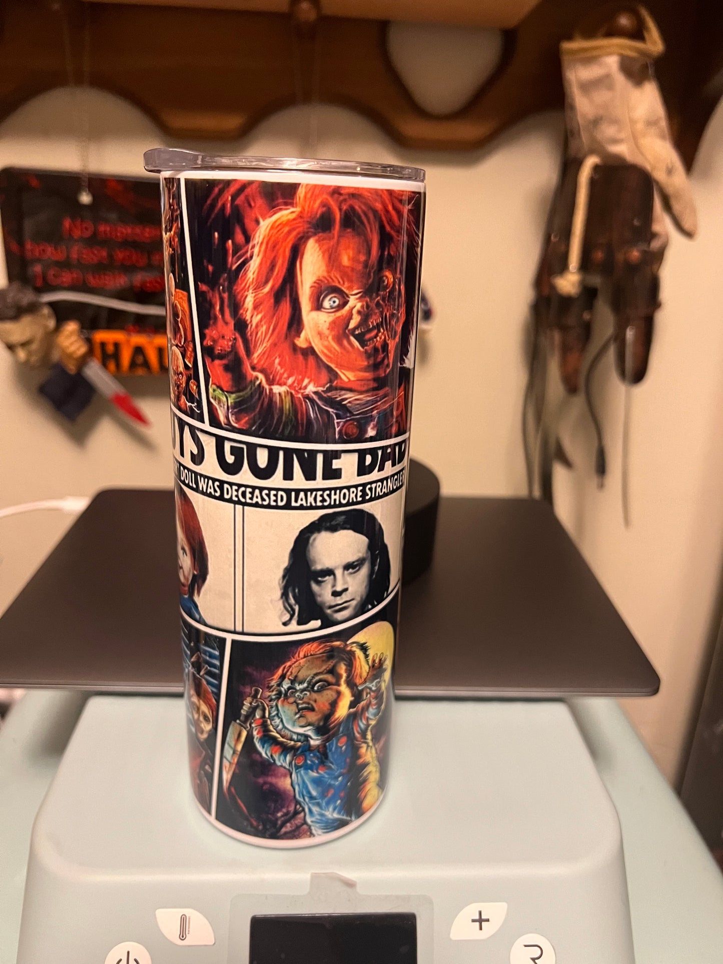 Child’s Play Faces Of Chucky Tumbler