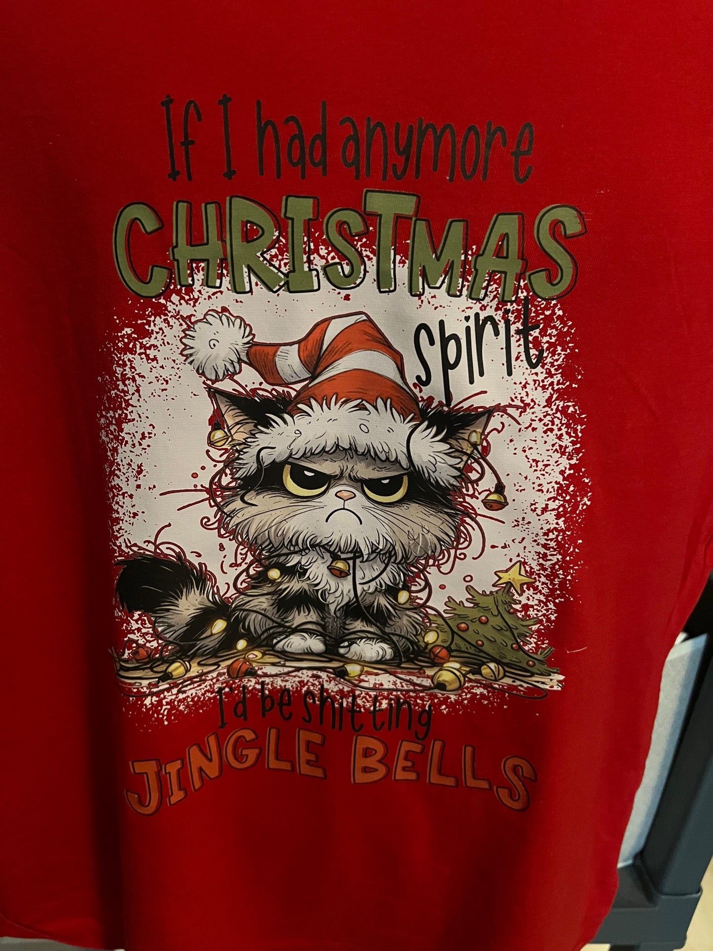 Angry Cat Christmas Spirit Tshirt