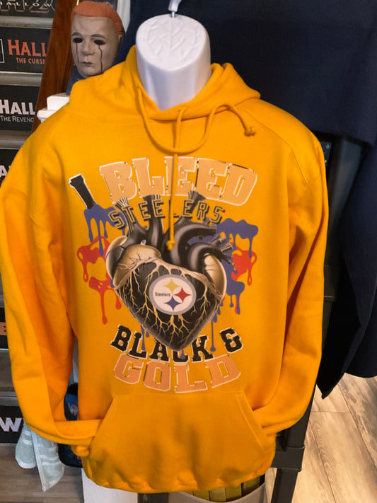 Sudadera con capucha de los Pittsburgh Steelers con corazón sangrante