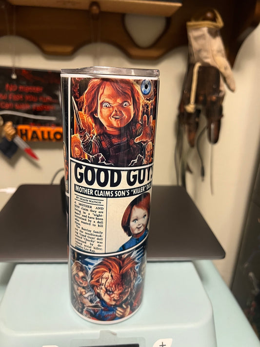 Child’s Play Faces Of Chucky Tumbler