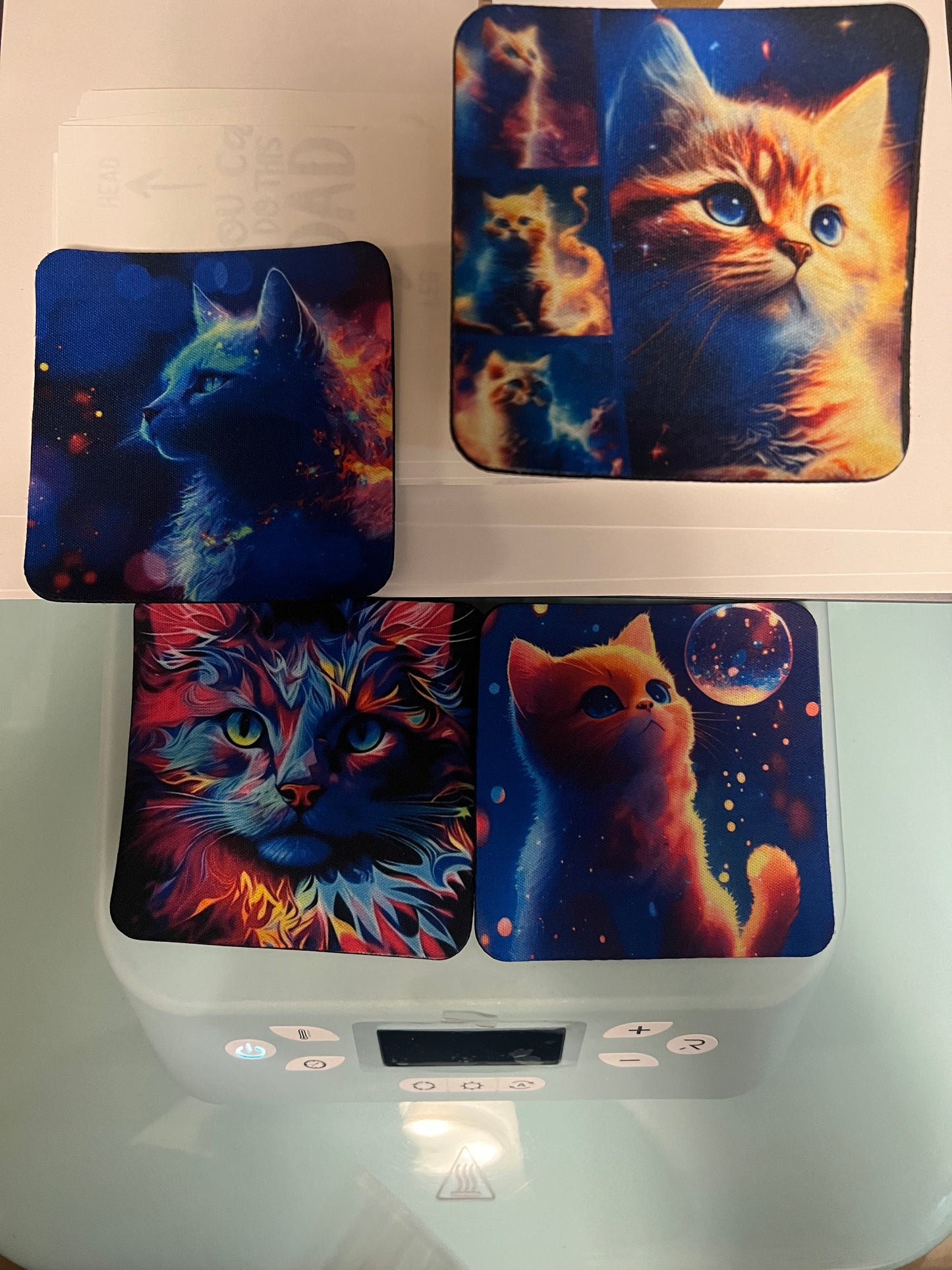 Galactic Cat 4 pc coaster set