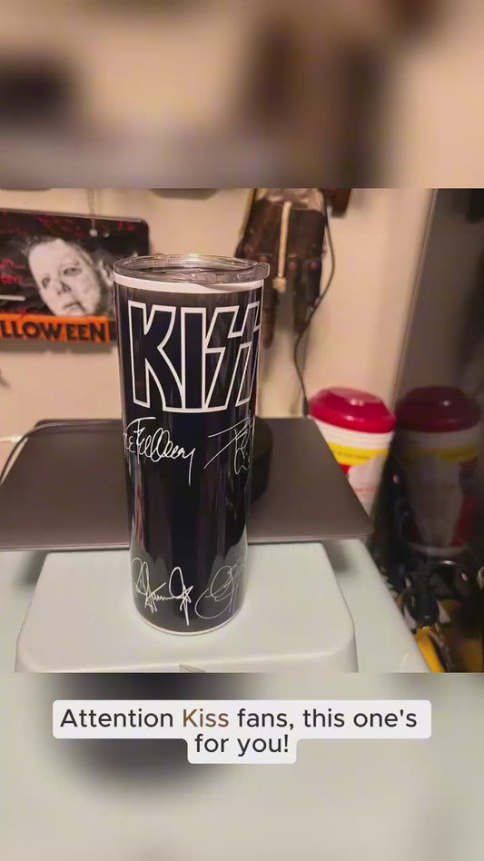 Kiss Autographed reproduction 20oz tumbler